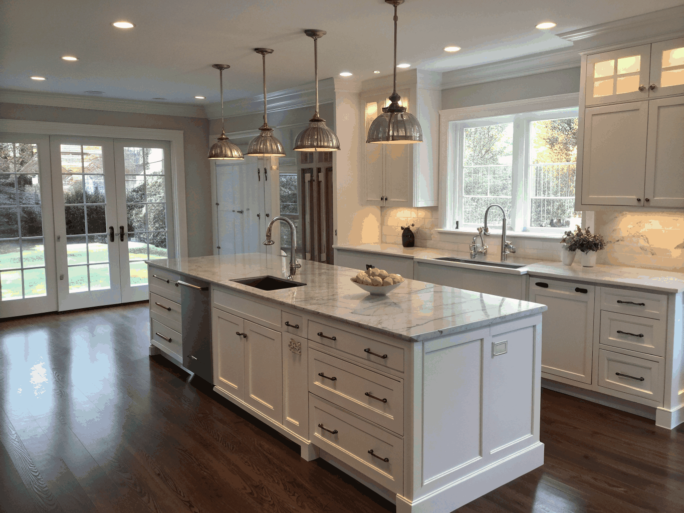 Completed modern kitchen renovation with bespoke cabinetry