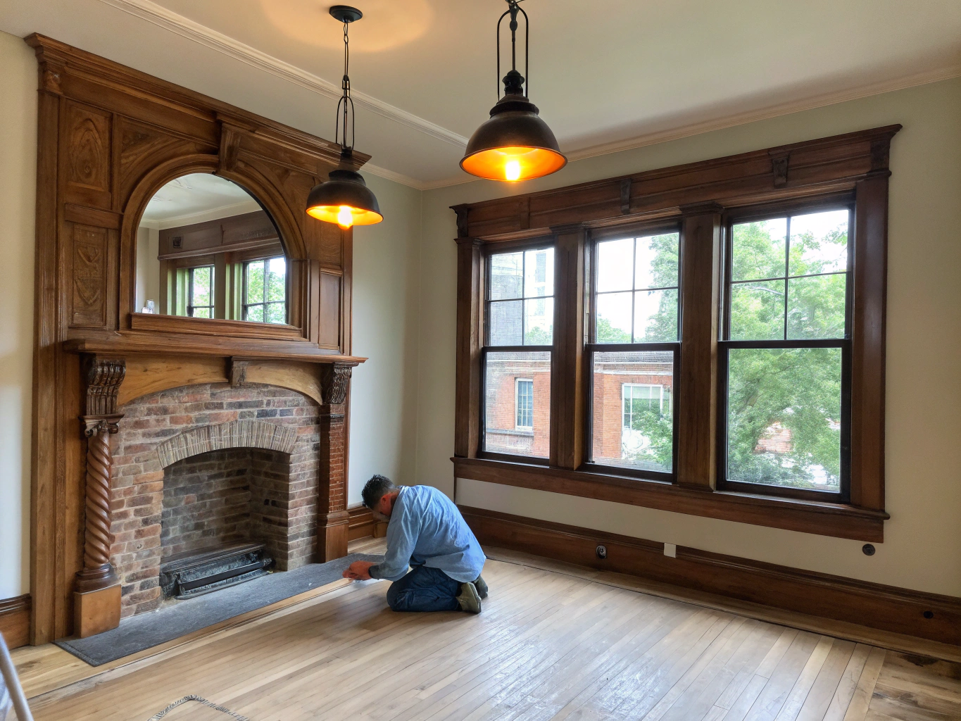 Complete period residential renovation showing restored architectural details